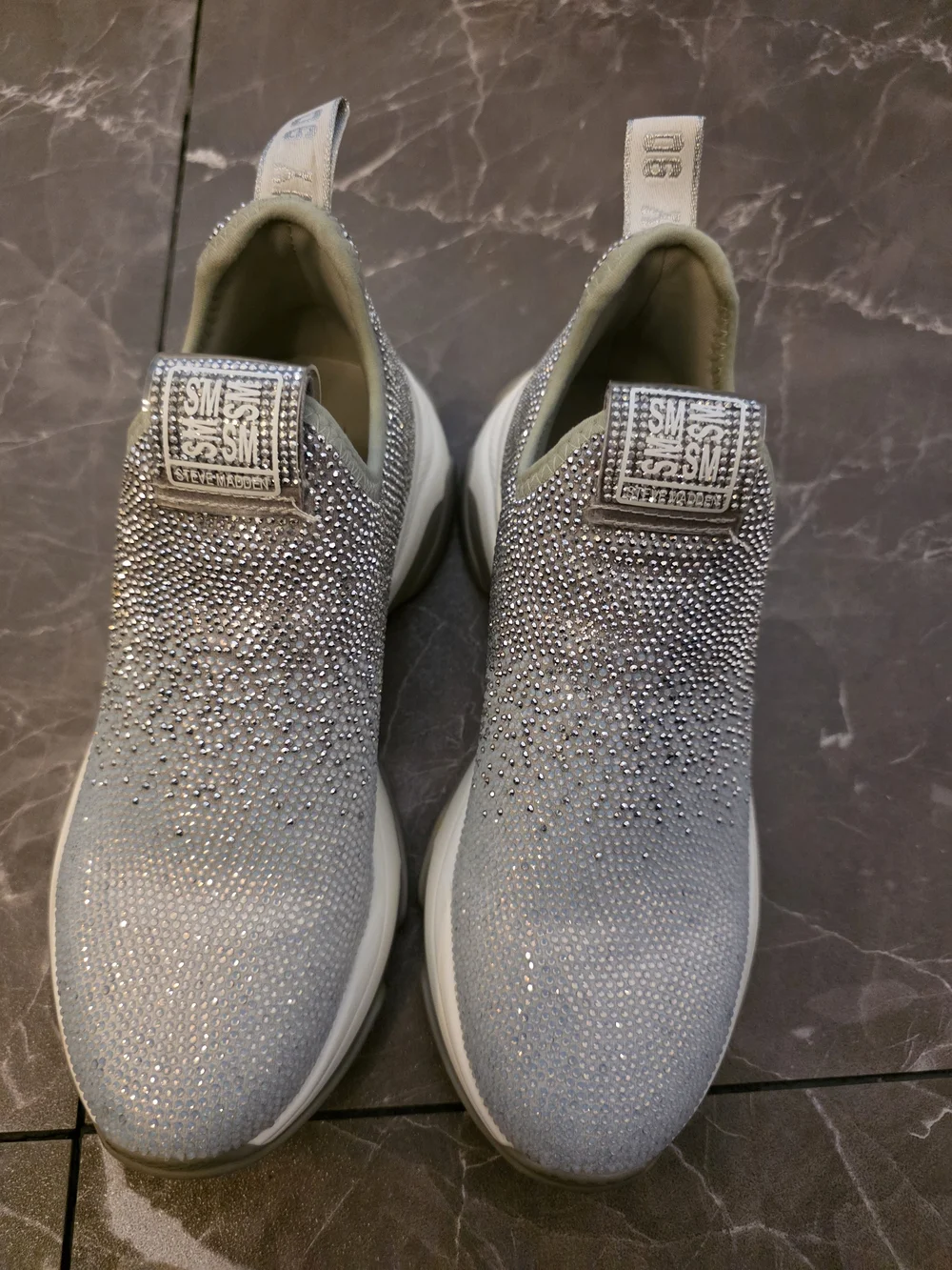 Steve Madden Silver Glitter Slip-On Sneakers